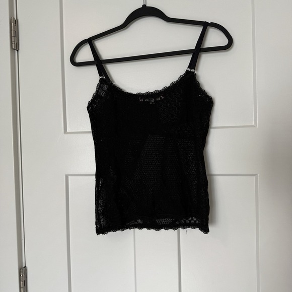 Xirena Black Lace Sheer Cami Tank Top Women's Size Medium Festival Camisole - Picture 3 of 5